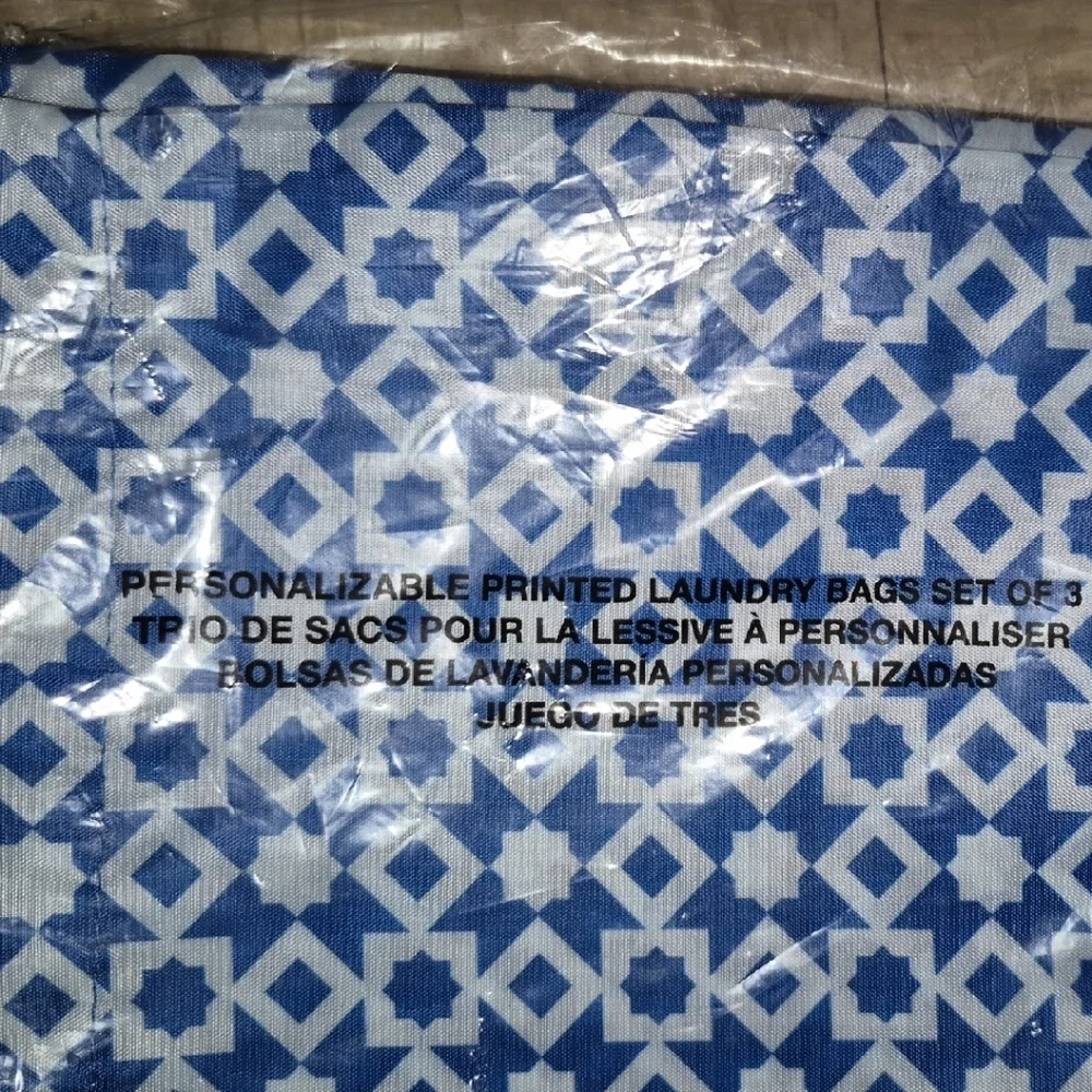 Avon Personalizable Printed Laundry Bag - Set of 3: Yellow, Royal & Navy 27